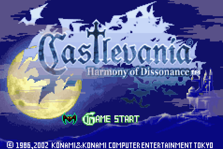 Castlevania: Harmony of Dissonance Title Screen